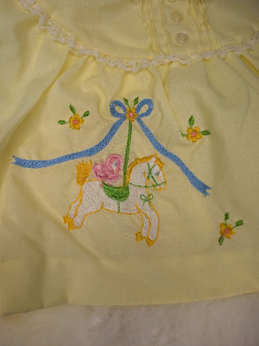 Vtg 1980s 2 Piece Merry Go Round Embroidered Infant Set - Picture 5 of 8